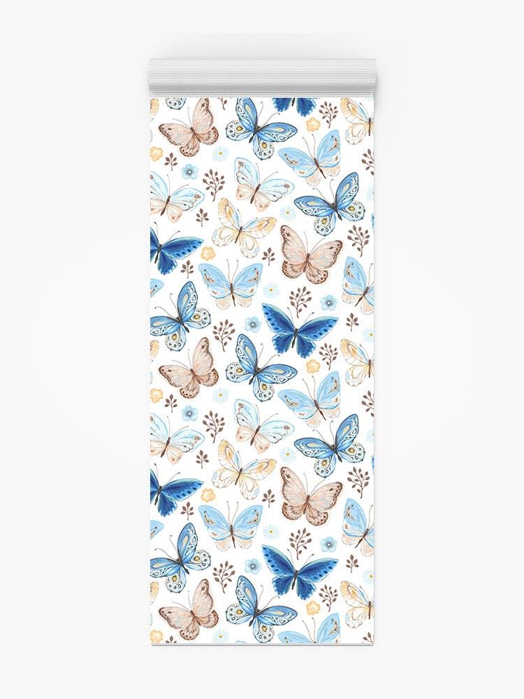 Butterflies And White Background Yoga Mat -Image by Shutterstock - Drakoi Marketplace