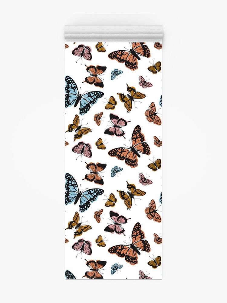 Butterflies Flying. Yoga Mat -Image by Shutterstock - Drakoi Marketplace