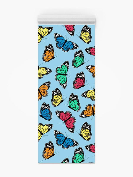 Butterflies In Bright Colors Yoga Mat -Image by Shutterstock - Drakoi Marketplace