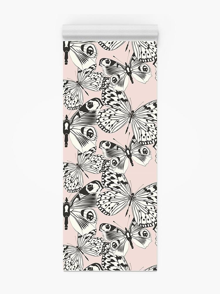 Butterflies In Pink Background Yoga Mat -Image by Shutterstock - Drakoi Marketplace