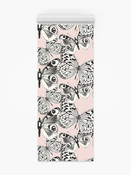 Butterflies In Pink Background Yoga Mat -Image by Shutterstock - Drakoi Marketplace