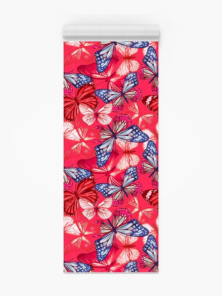 Butterflies In Red Yoga Mat -Image by Shutterstock - Drakoi Marketplace