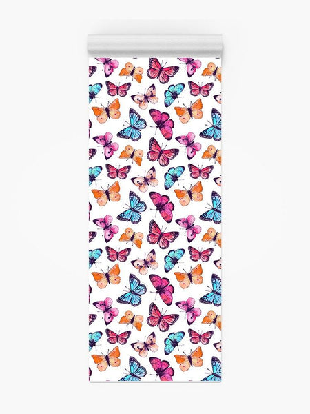 Butterflies In White. Yoga Mat -Image by Shutterstock - Drakoi Marketplace