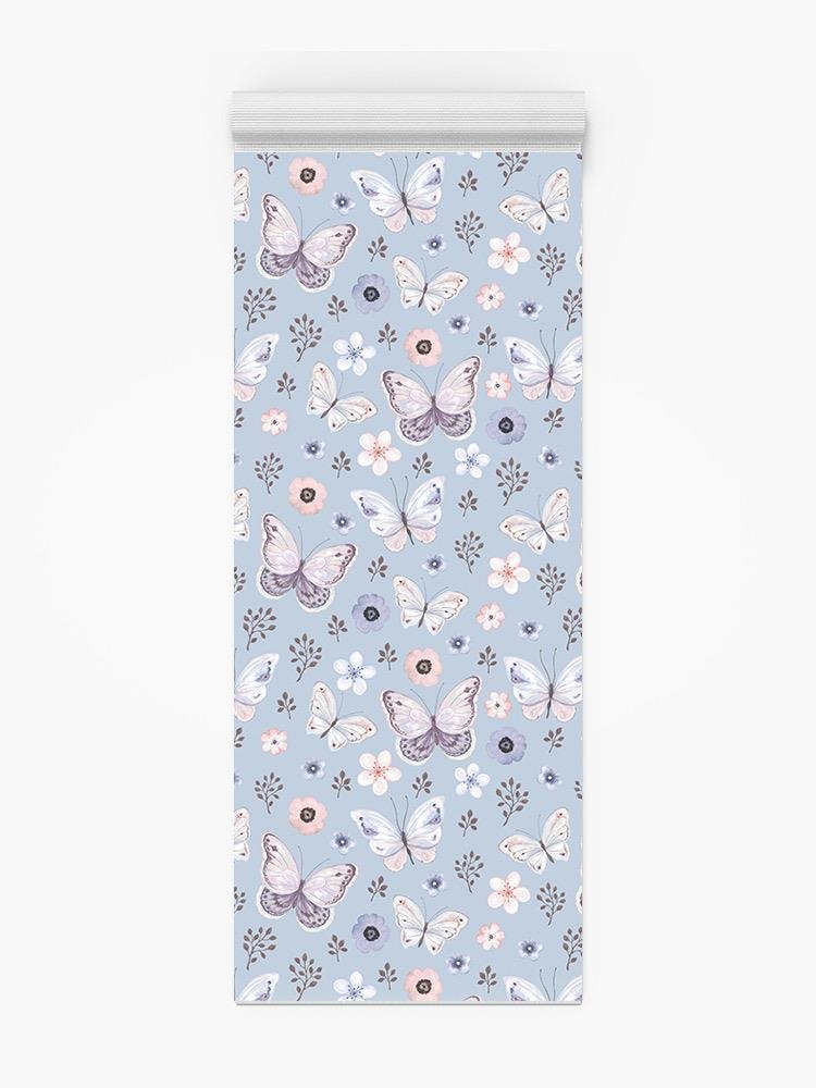 Butterfly An Floral Pattern Yoga Mat -Image by Shutterstock - Drakoi Marketplace