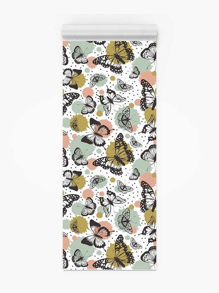 Butterfly And Dot Pattern Yoga Mat -Image by Shutterstock - Drakoi Marketplace