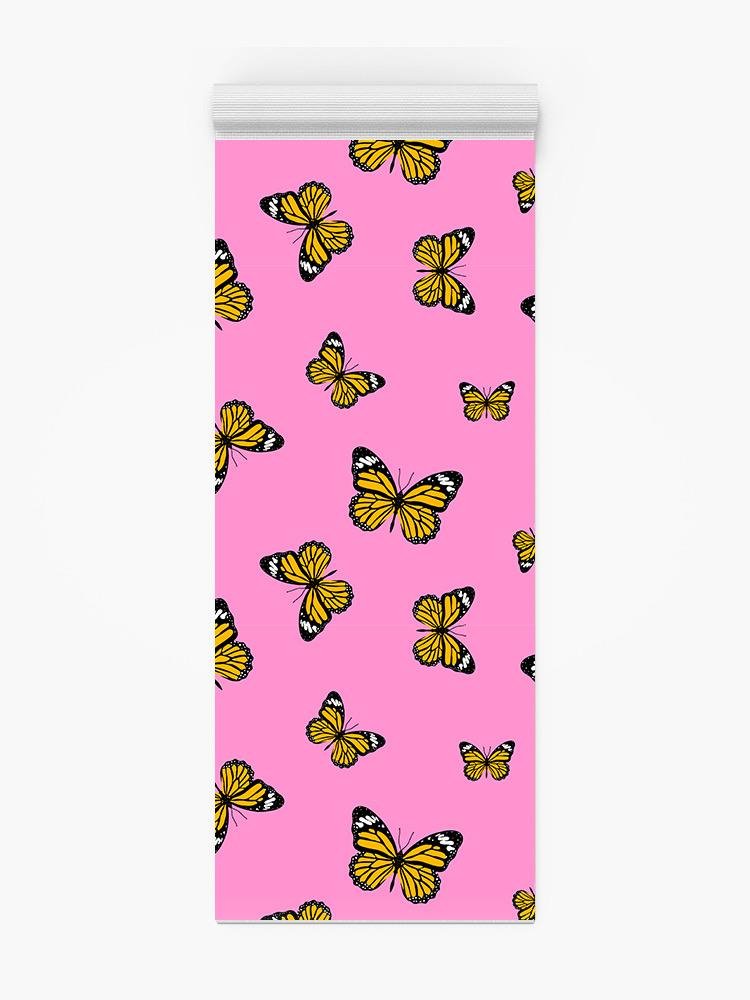 Butterfly Pattern In Pink Yoga Mat -Image by Shutterstock - Drakoi Marketplace