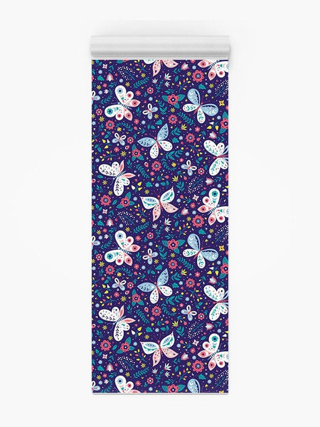 Butterfly Pattern With Plants Yoga Mat -Image by Shutterstock - Drakoi Marketplace