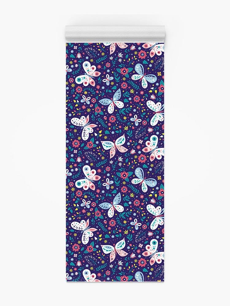 Butterfly Pattern With Plants Yoga Mat -Image by Shutterstock - Drakoi Marketplace