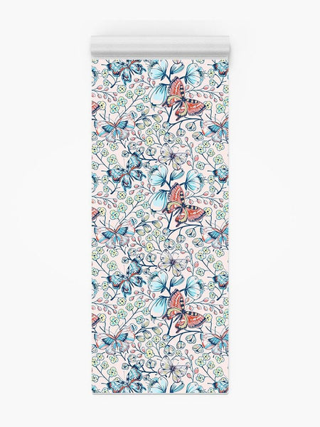 Butterlifes With Cute Flowers Yoga Mat -Image by Shutterstock - Drakoi Marketplace