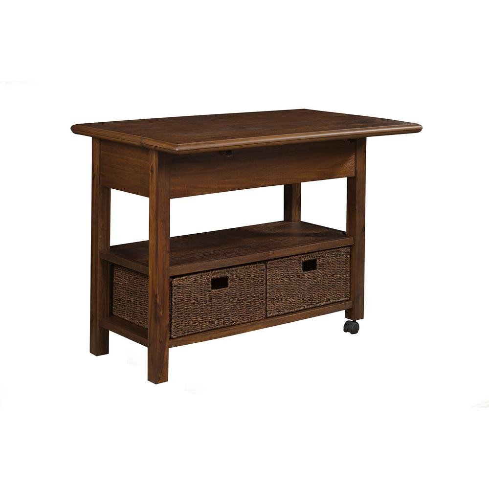 Caldwell Kitchen Cart, Antique Cappuccino - Drakoi Marketplace