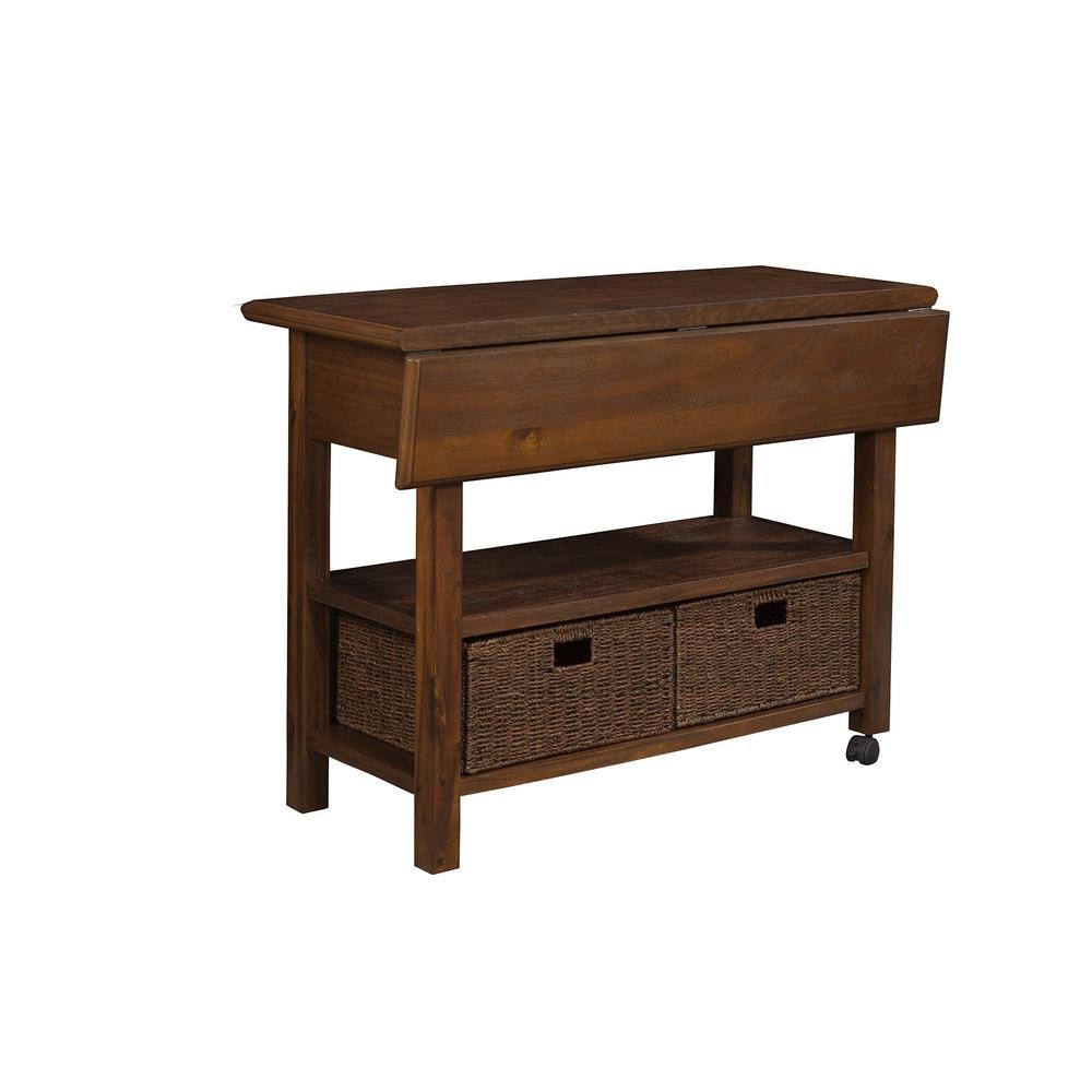 Caldwell Kitchen Cart, Antique Cappuccino - Drakoi Marketplace