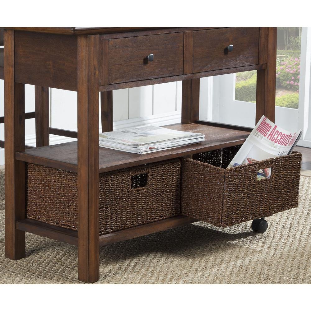 Caldwell Kitchen Cart, Antique Cappuccino - Drakoi Marketplace