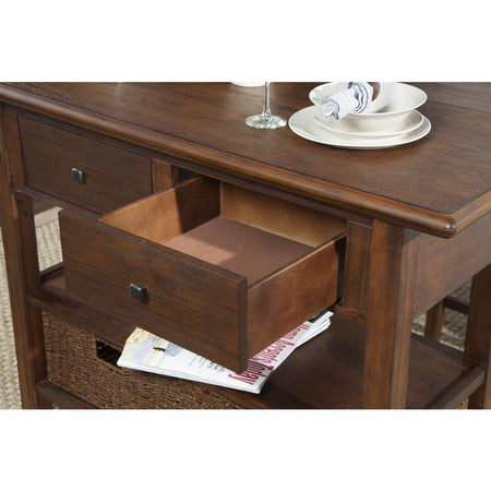 Caldwell Kitchen Cart, Antique Cappuccino - Drakoi Marketplace