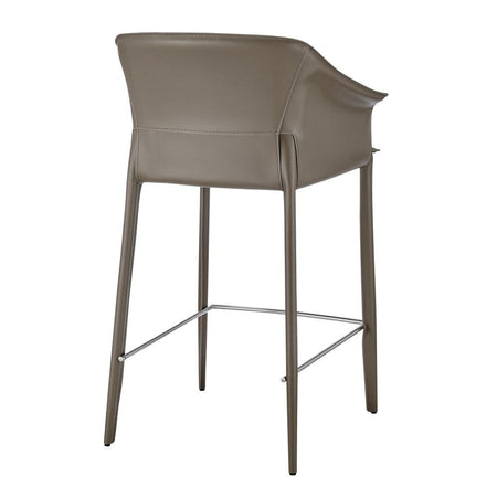 Callie Recycled Leather Counter Stool - Drakoi Marketplace