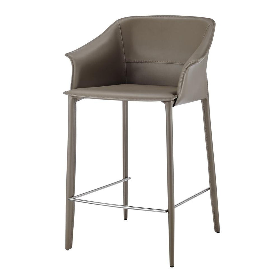 Callie Recycled Leather Counter Stool - Drakoi Marketplace