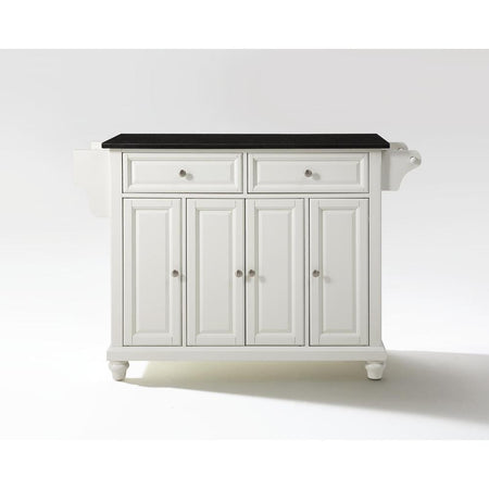 Cambridge Granite Top Full Size Kitchen Island/Cart White/Black - Drakoi Marketplace