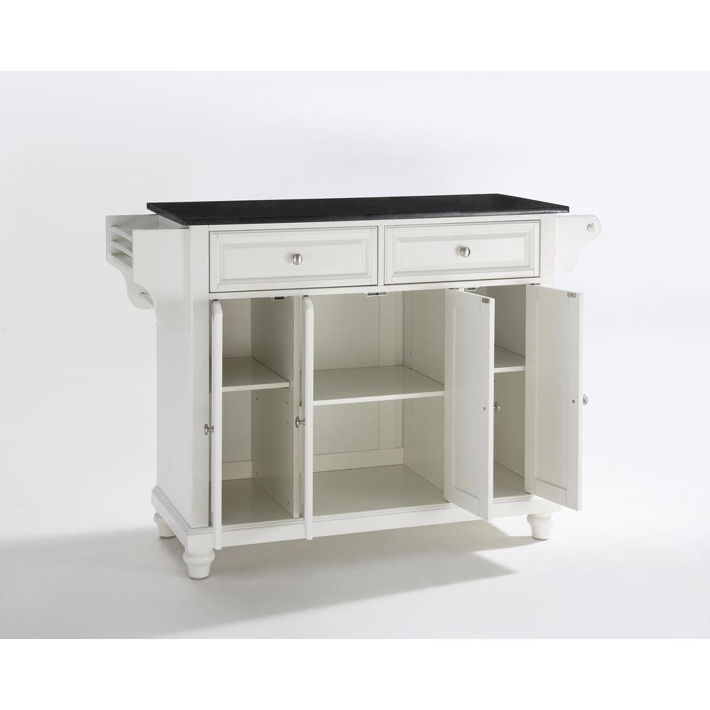 Cambridge Granite Top Full Size Kitchen Island/Cart White/Black - Drakoi Marketplace