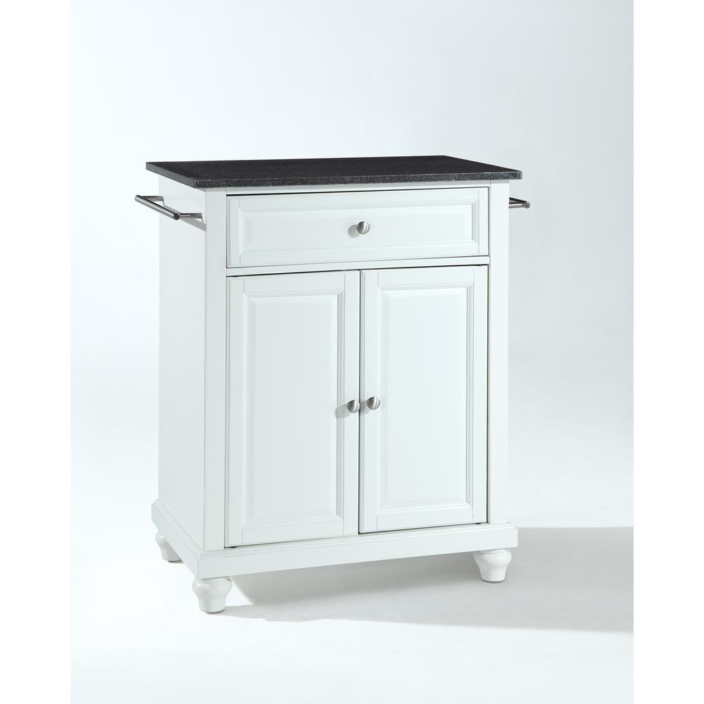 Cambridge Granite Top Portable Kitchen Island/Cart White/Black - Drakoi Marketplace