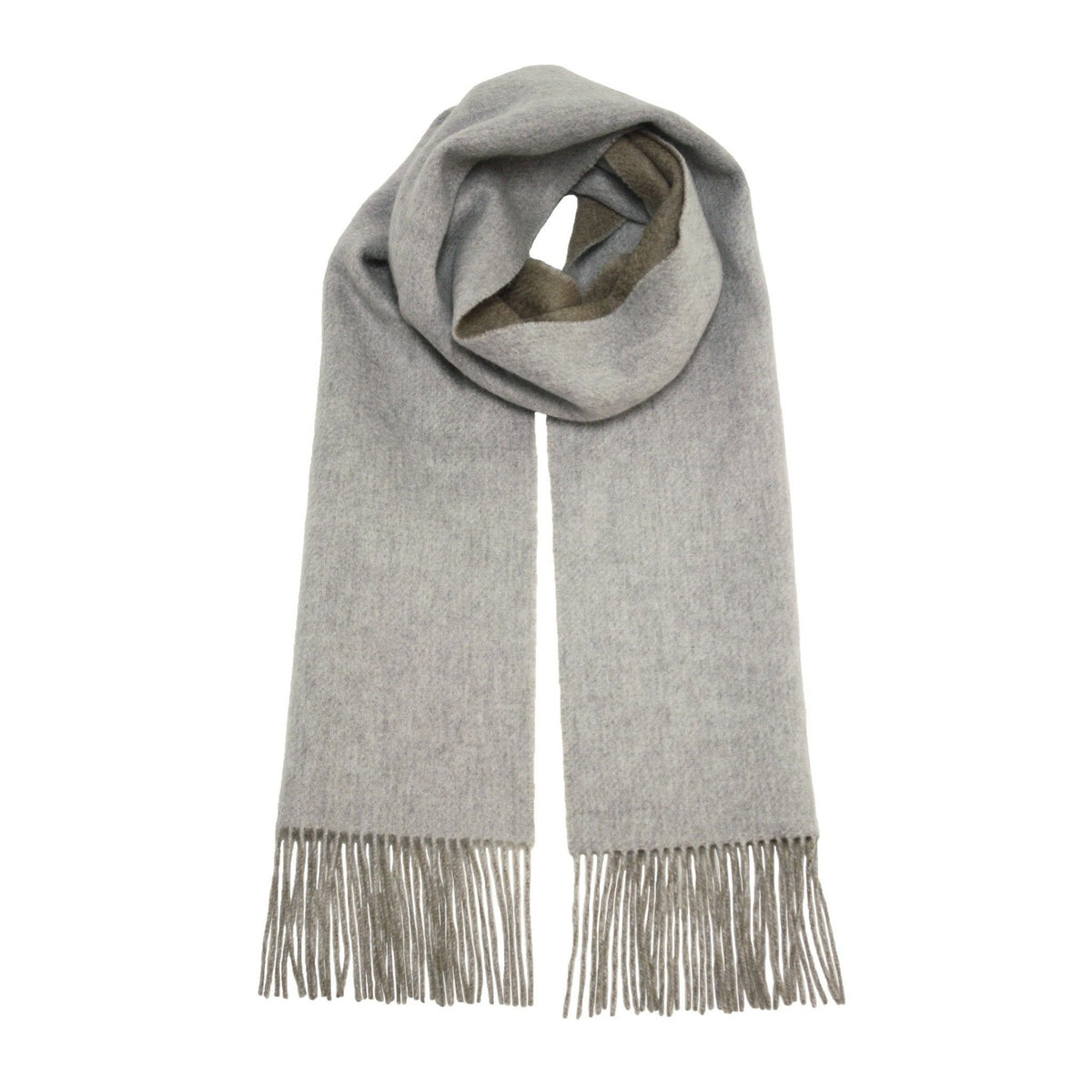 Camel Silver Cashmere Woven Double Face Scarf - Drakoi Marketplace