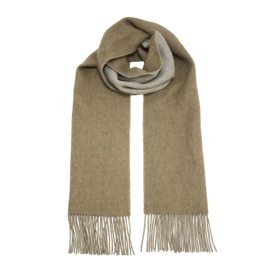 Camel Silver Cashmere Woven Double Face Scarf - Drakoi Marketplace