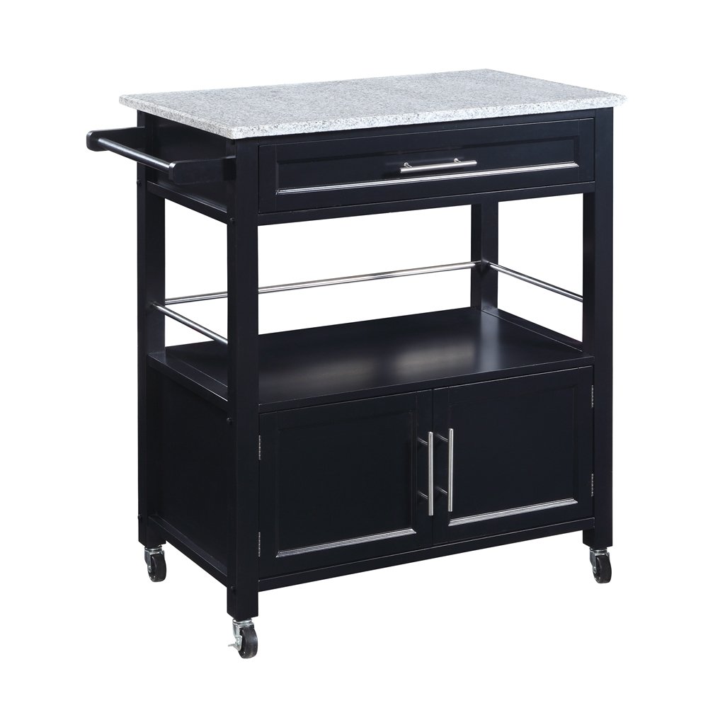 Cameron Kitchen Cart With Granite Top - Drakoi Marketplace