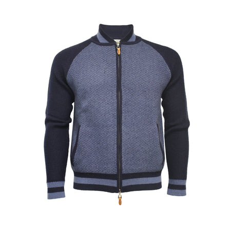 Cashmere Bomber Jacket in diamond stitch Mougins - Drakoi Marketplace