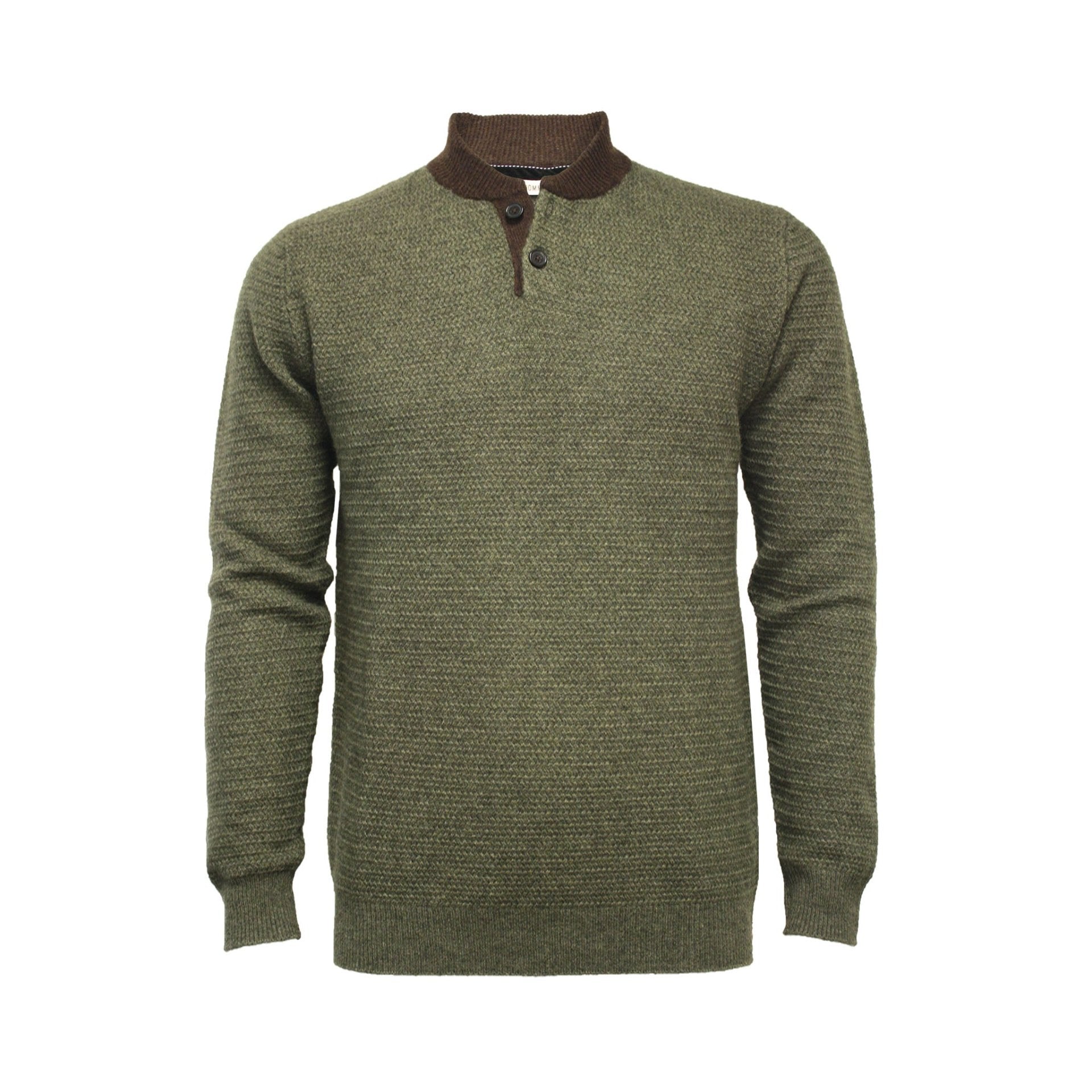 Cashmere Button Neck Sweater Hunter Green - Drakoi Marketplace