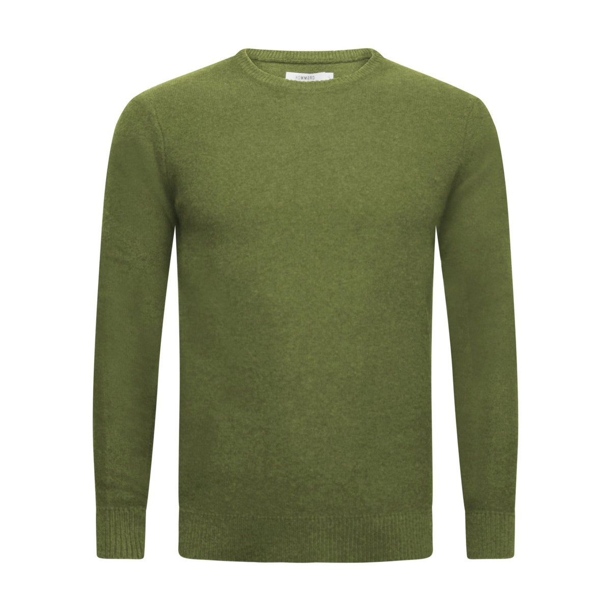 Cashmere Crew Neck Sweater Cuebris in left stitch Hunting Green - Drakoi Marketplace