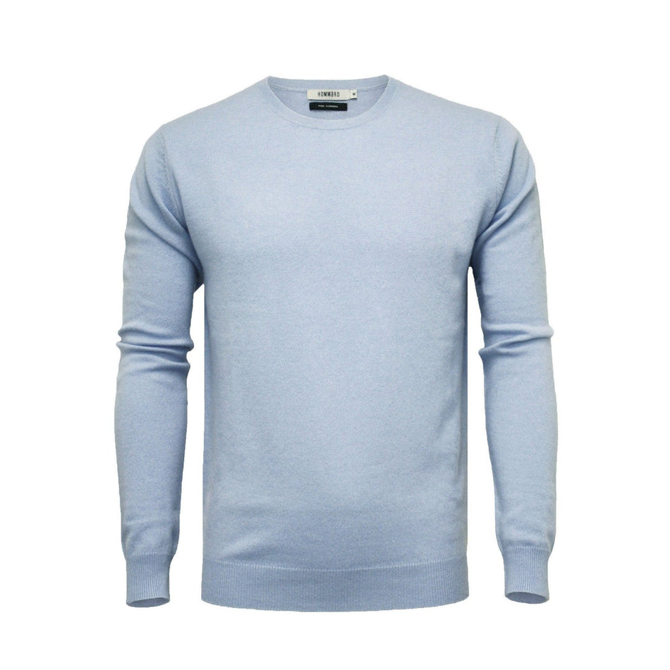 Cashmere Crew Neck Sweater Light Blue - Drakoi Marketplace