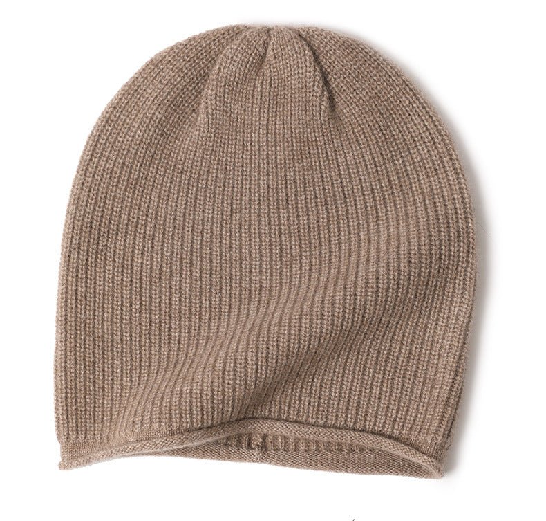 Cashmere Fine Rib Beanie Courmayeur Camel - Drakoi Marketplace