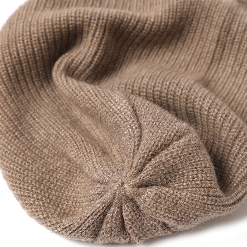 Cashmere Fine Rib Beanie Courmayeur Camel - Drakoi Marketplace