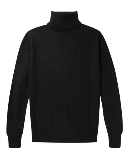 Cashmere Roll Neck Sweater Black - Drakoi Marketplace