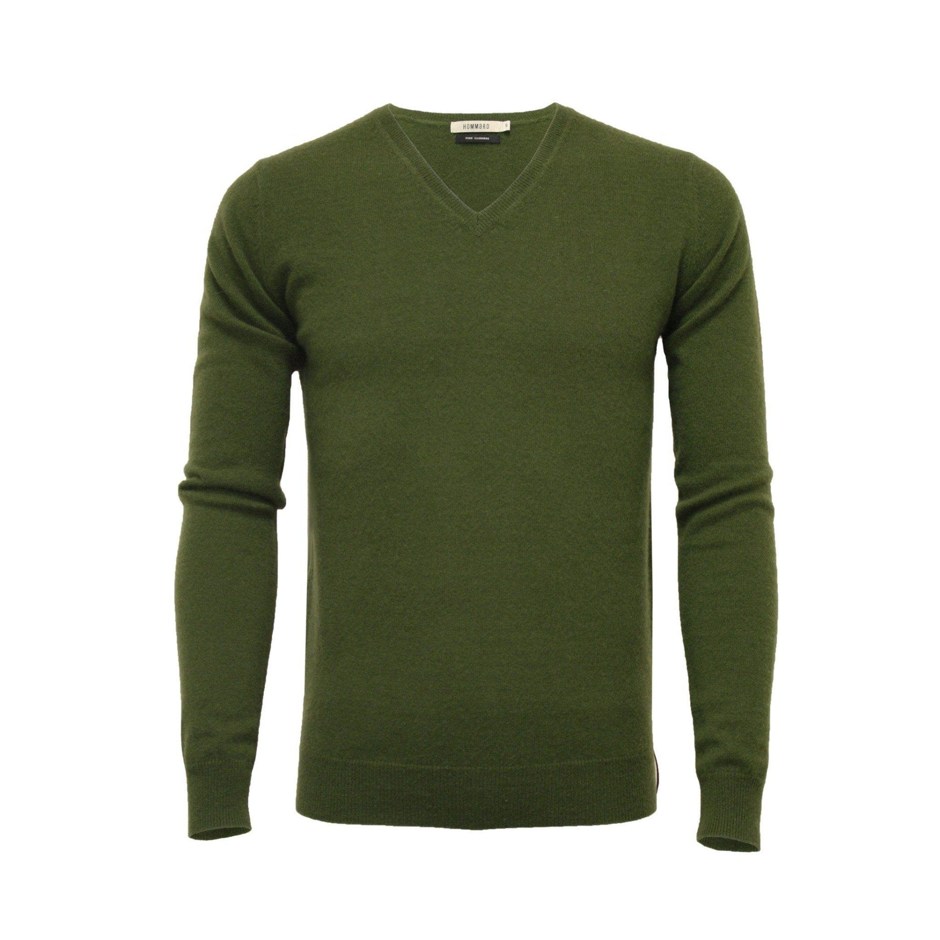 Cashmere V Neck Sweater Hunting Green - Drakoi Marketplace