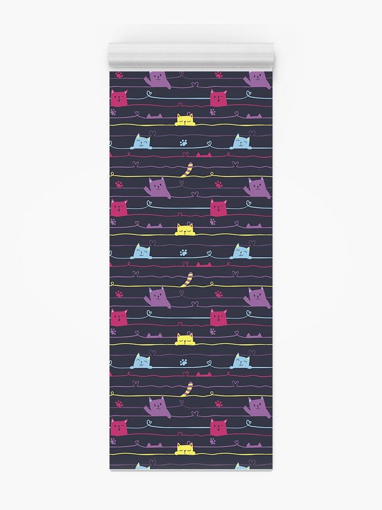 Cat Lines Pattern Yoga Mat -Image by Shutterstock - Drakoi Marketplace