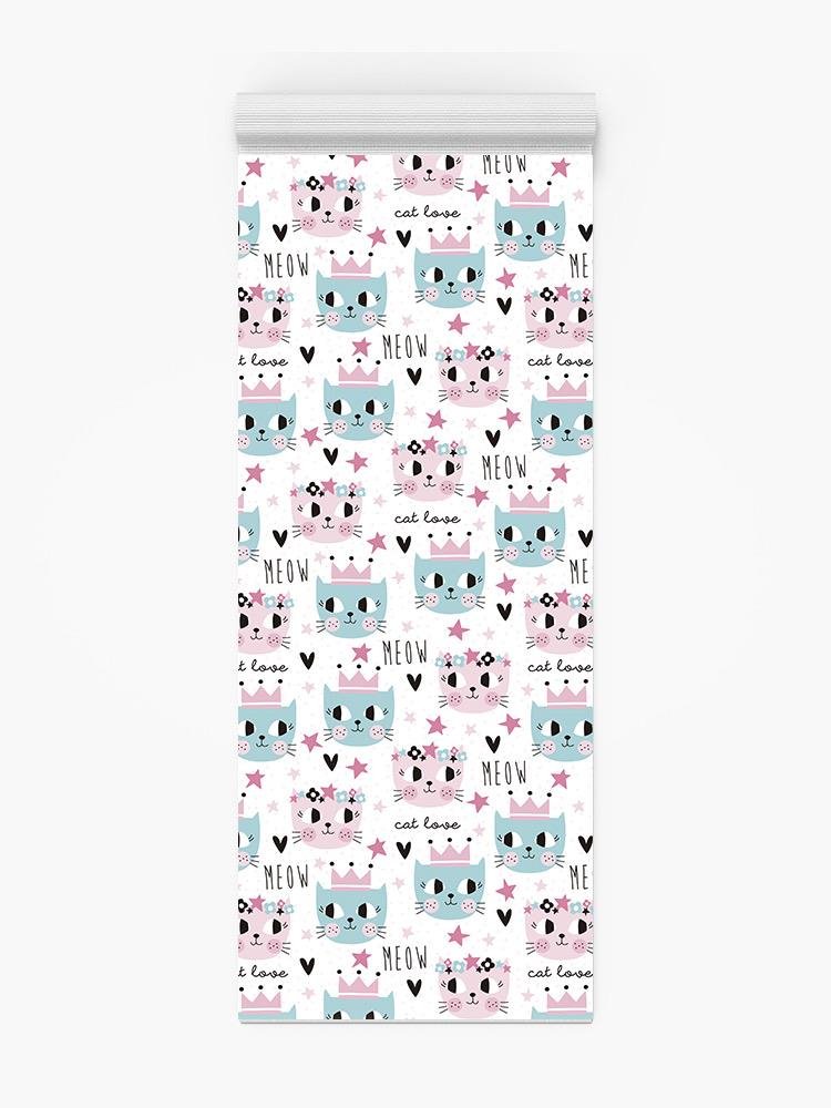 Cat Love Pattern Yoga Mat -Image by Shutterstock - Drakoi Marketplace