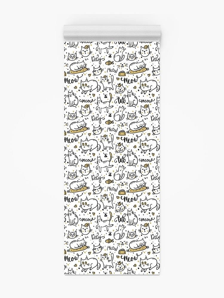 Cat Meow Pattern Yoga Mat -Image by Shutterstock - Drakoi Marketplace