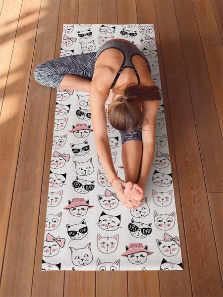 Cat Styles Yoga Mat -Image by Shutterstock - Drakoi Marketplace