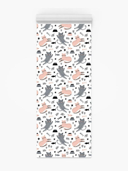 Cats And Bowls Pattern Yoga Mat -Image by Shutterstock - Drakoi Marketplace