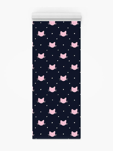 Cats And Dots Pattern Yoga Mat -Image by Shutterstock - Drakoi Marketplace