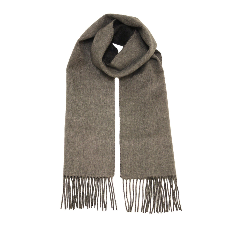 Charcoal Grey Cashmere Woven Double Face Scarf - Drakoi Marketplace