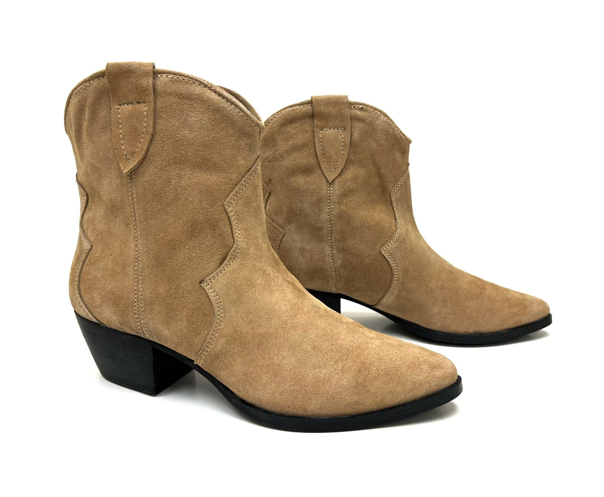 Chili Beige Short Western Bootie - Drakoi Marketplace