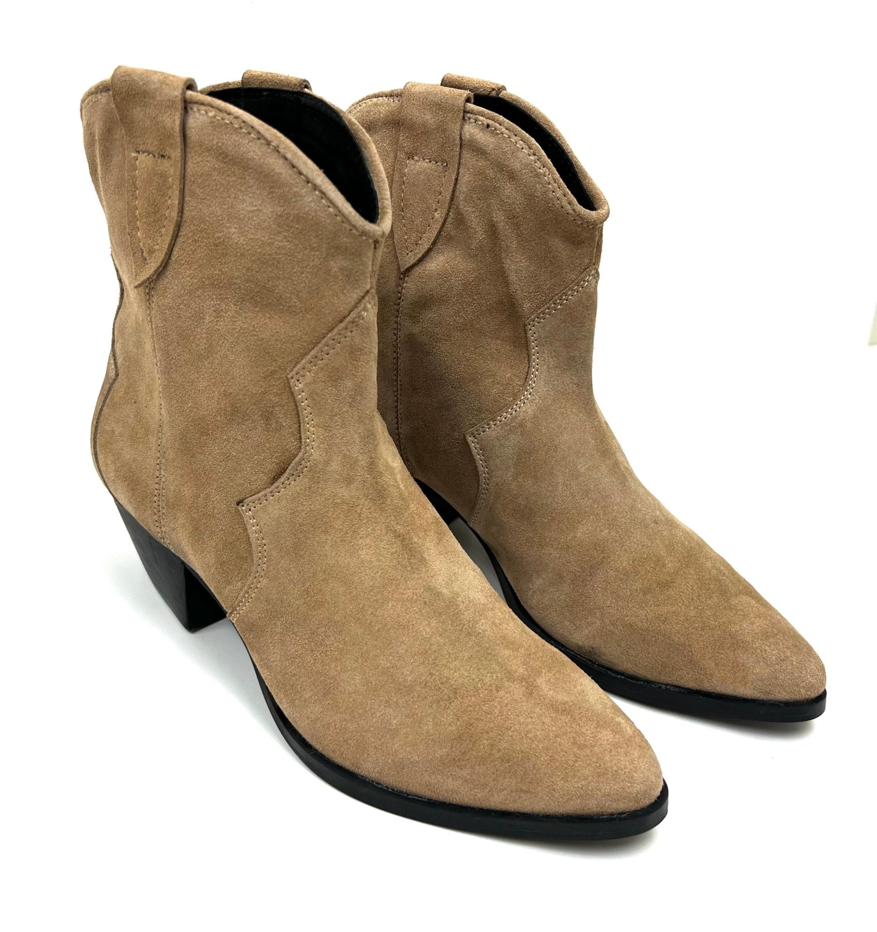 Chili Beige Short Western Bootie - Drakoi Marketplace