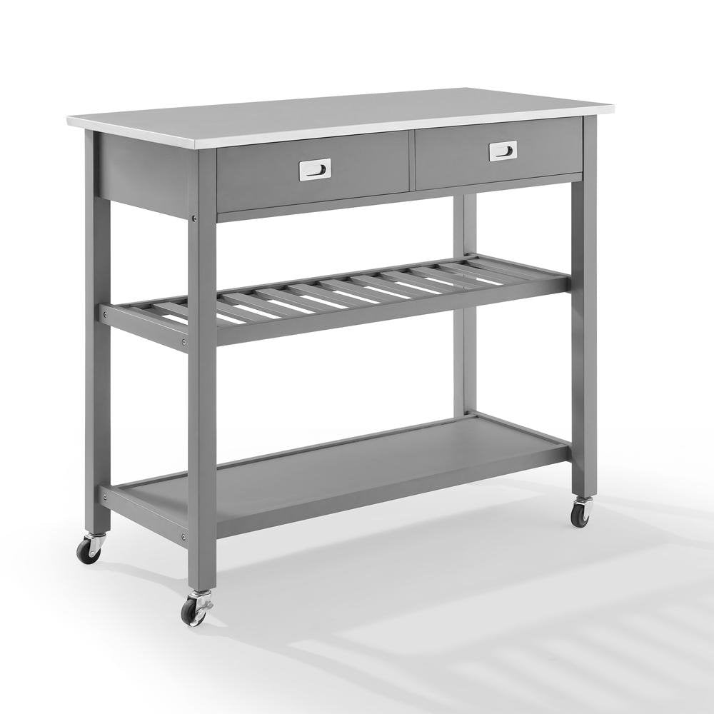 Chloe Stainless Steel Top Kitchen Island/Cart Gray/Stainless Steel - Drakoi Marketplace