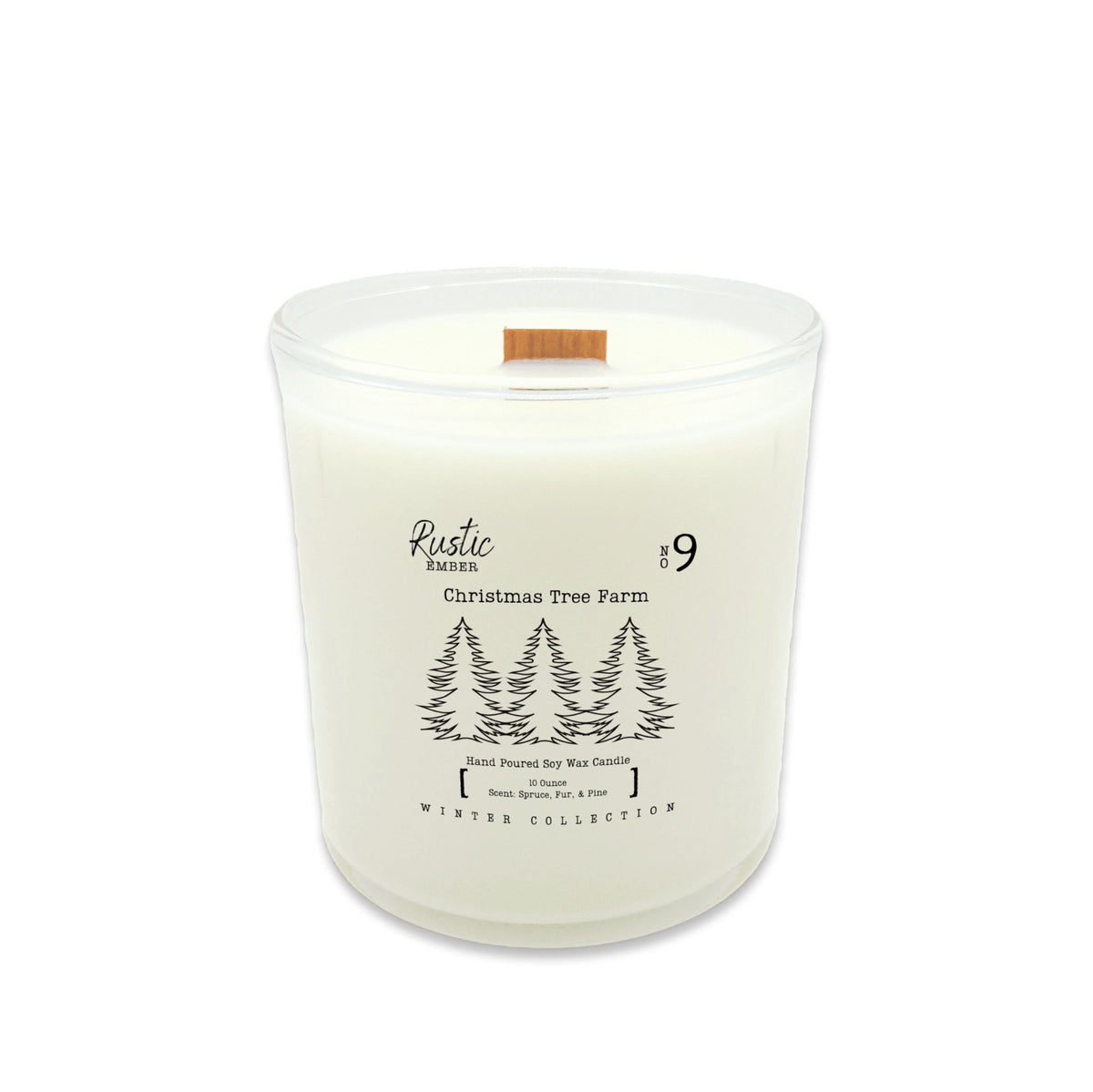 Christmas Tree Farm | 10 Ounce Candle | Rustic Ember - Drakoi Marketplace