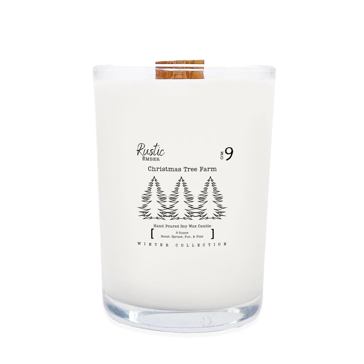 Christmas Tree Farm | 8 Ounce Candle | Rustic Ember - Drakoi Marketplace