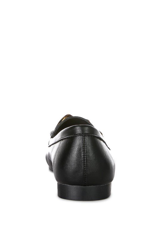 Chunky Metal Chain Faux Leather Loafers - Drakoi Marketplace