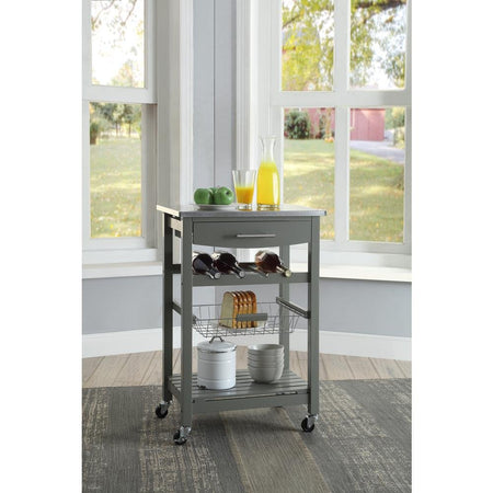 Clarke Blue Kitchen Cart - Drakoi Marketplace