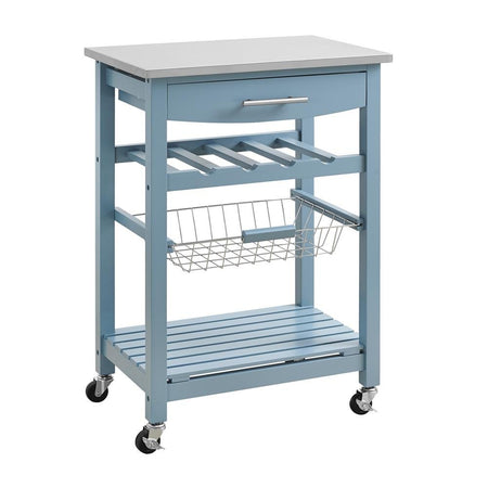 Clarke Blue Kitchen Cart - Drakoi Marketplace