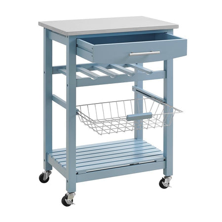 Clarke Blue Kitchen Cart - Drakoi Marketplace