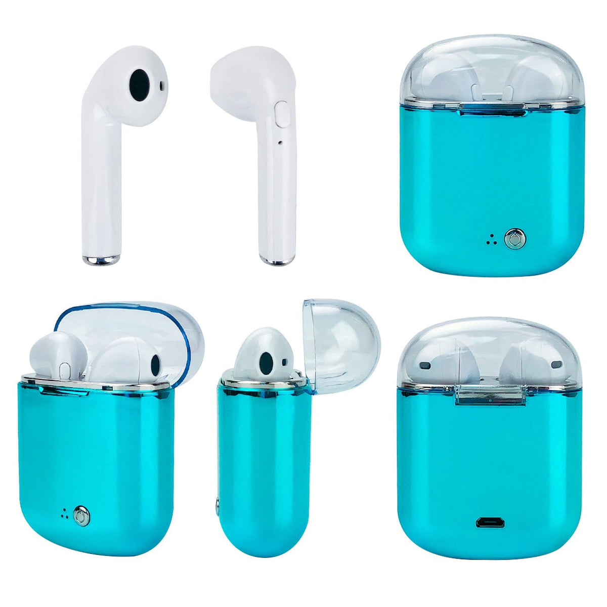 Clear Top Dual Chamber Wireless Bluetooth Earphones With Charging Box - Drakoi Marketplace